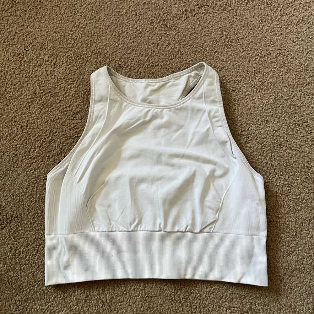 Lululemon white high neck sports bra